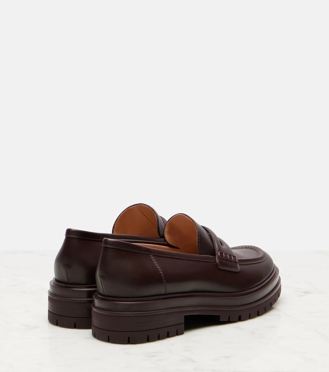 Gianvito Rossi - Davis leather penny loafers