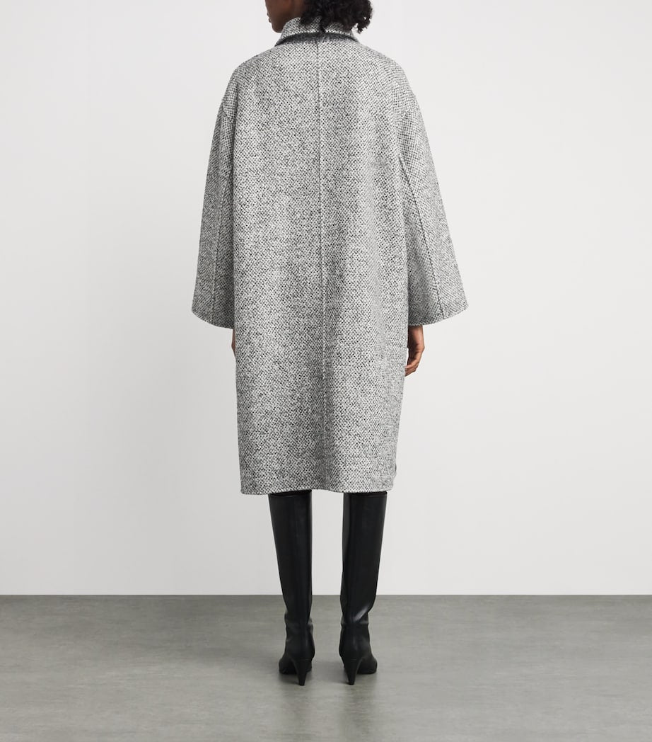 Lafayette 148 Grey Alpaca-Wool Reversible Overcoat
