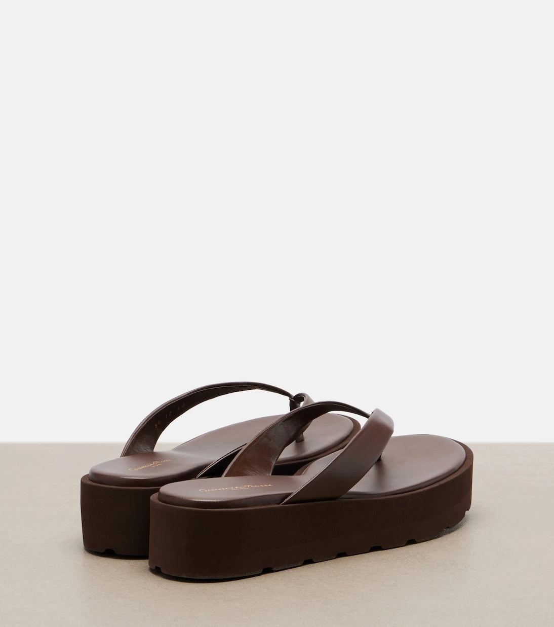 Gianvito Rossi - Leather platform thong sandals