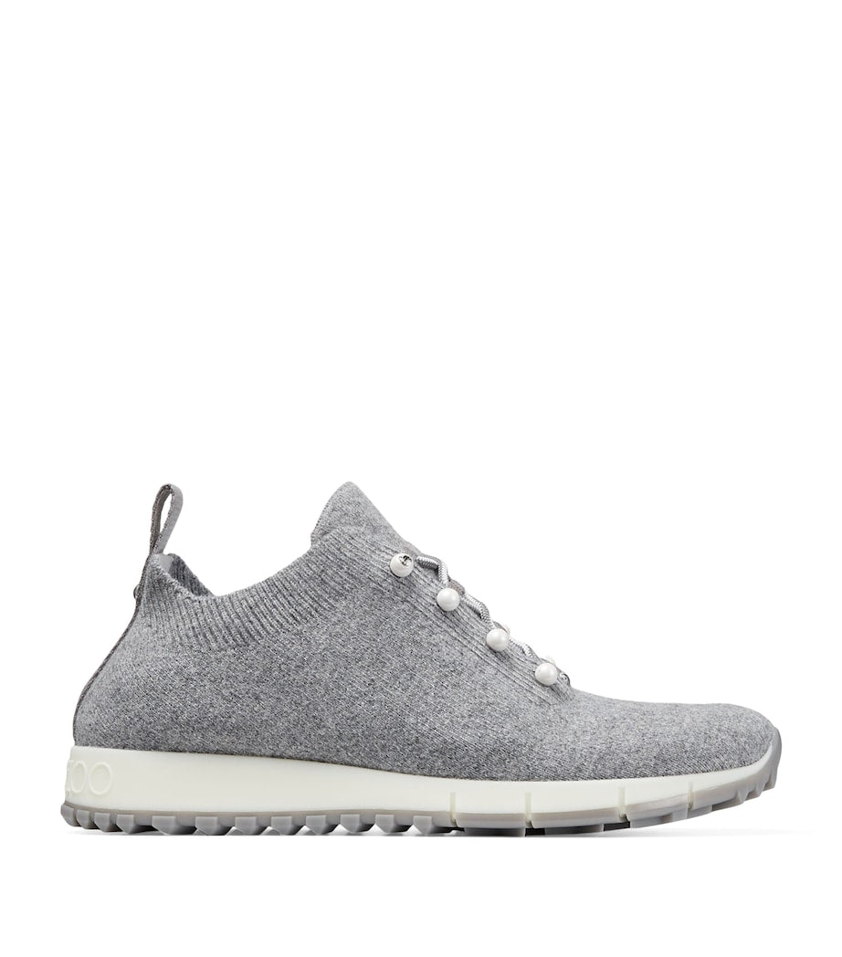 Jimmy Choo Grey Embellished Veles Sneakers