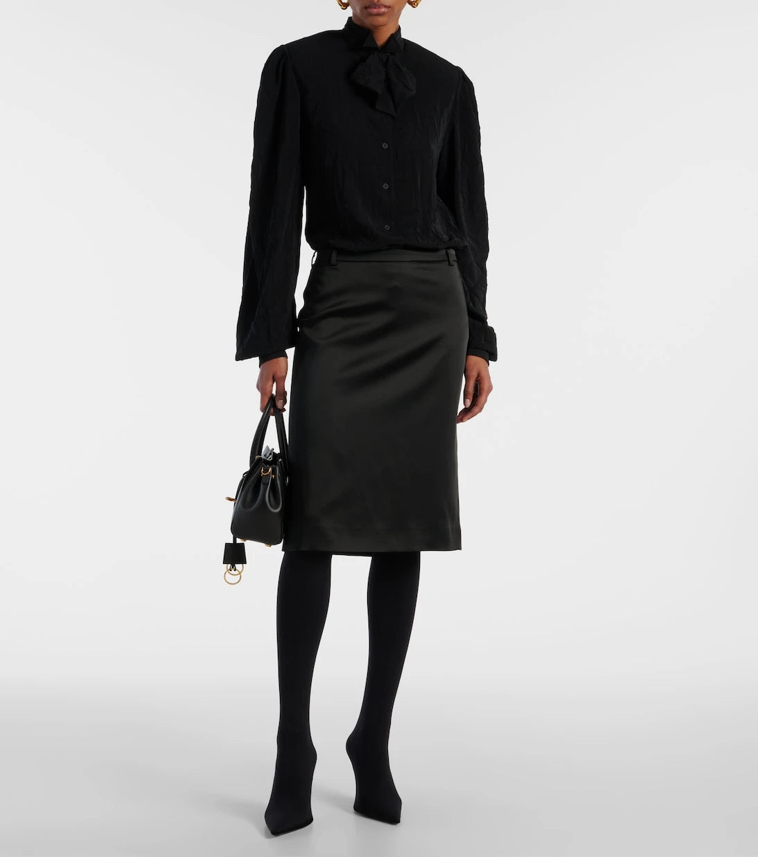 Balenciaga - Tie-neck crêpe blouse