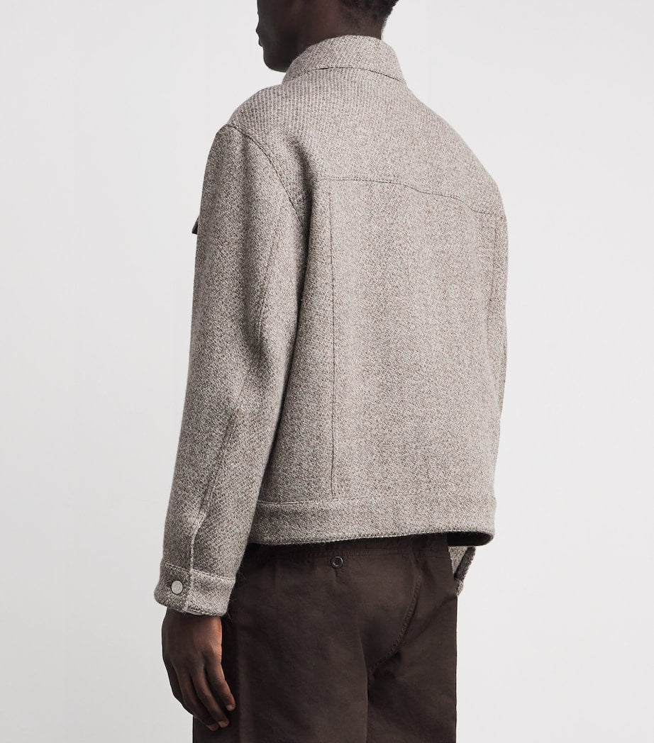 Brown Wool-Alpaca Trucker Jacket