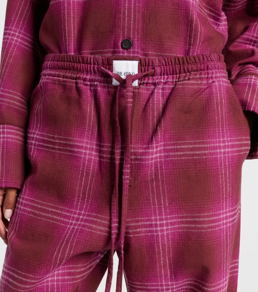 The Attico - Checked cotton flannel sweatpants