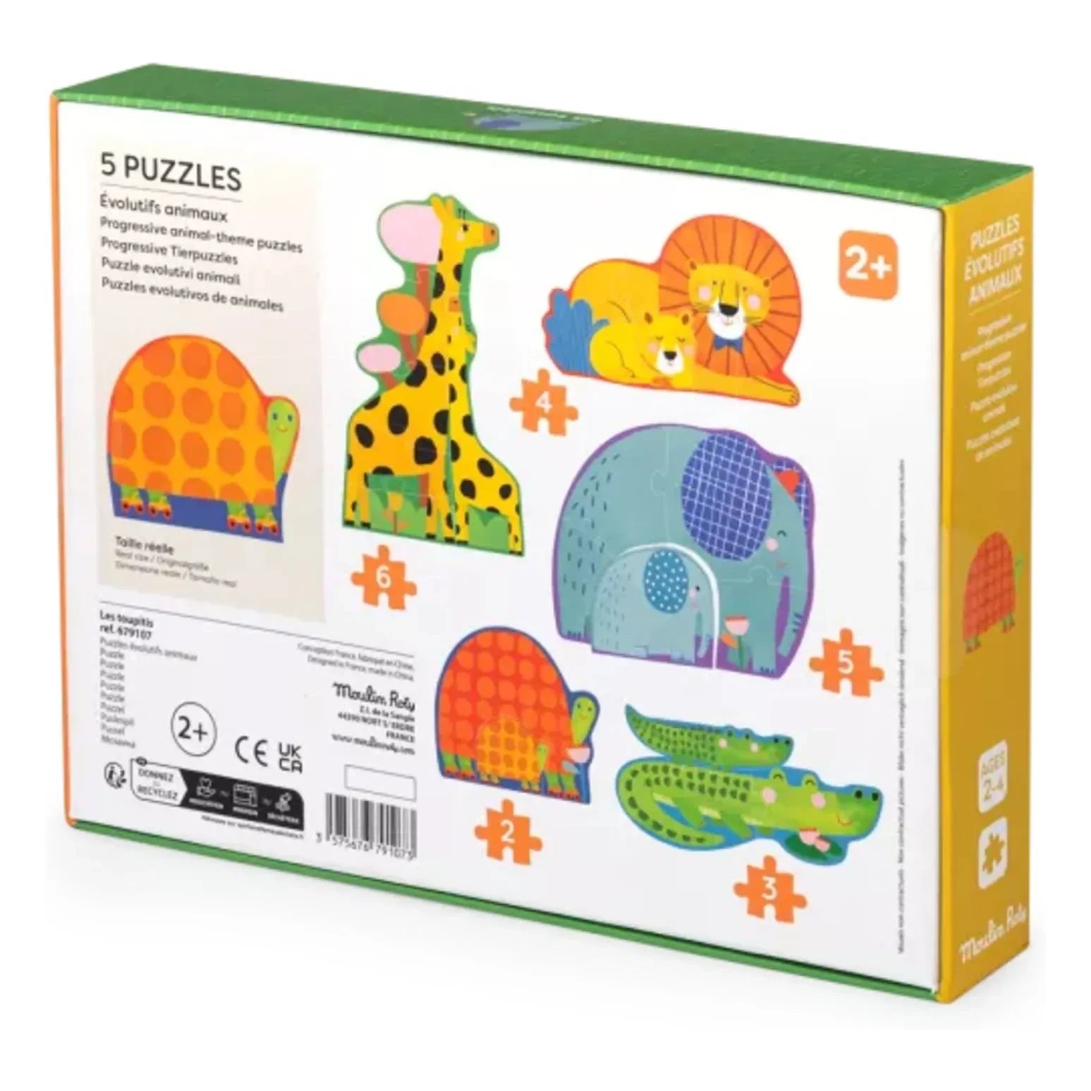 Moulin Roty - Animals evolutionary puzzle - 20 pieces