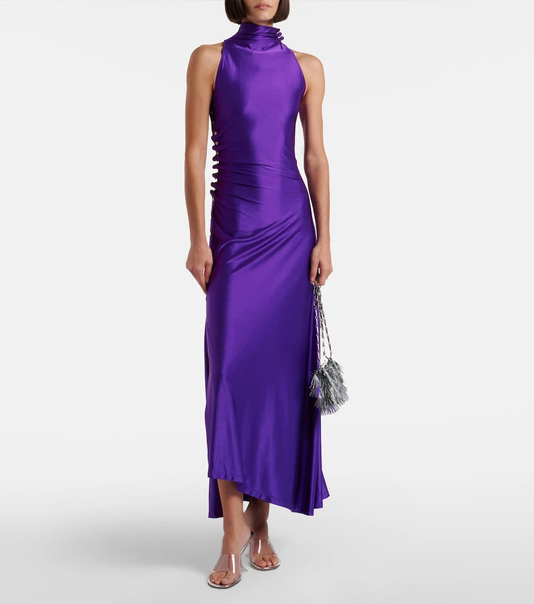 Rabanne - Draped satin jersey cocktail dress
