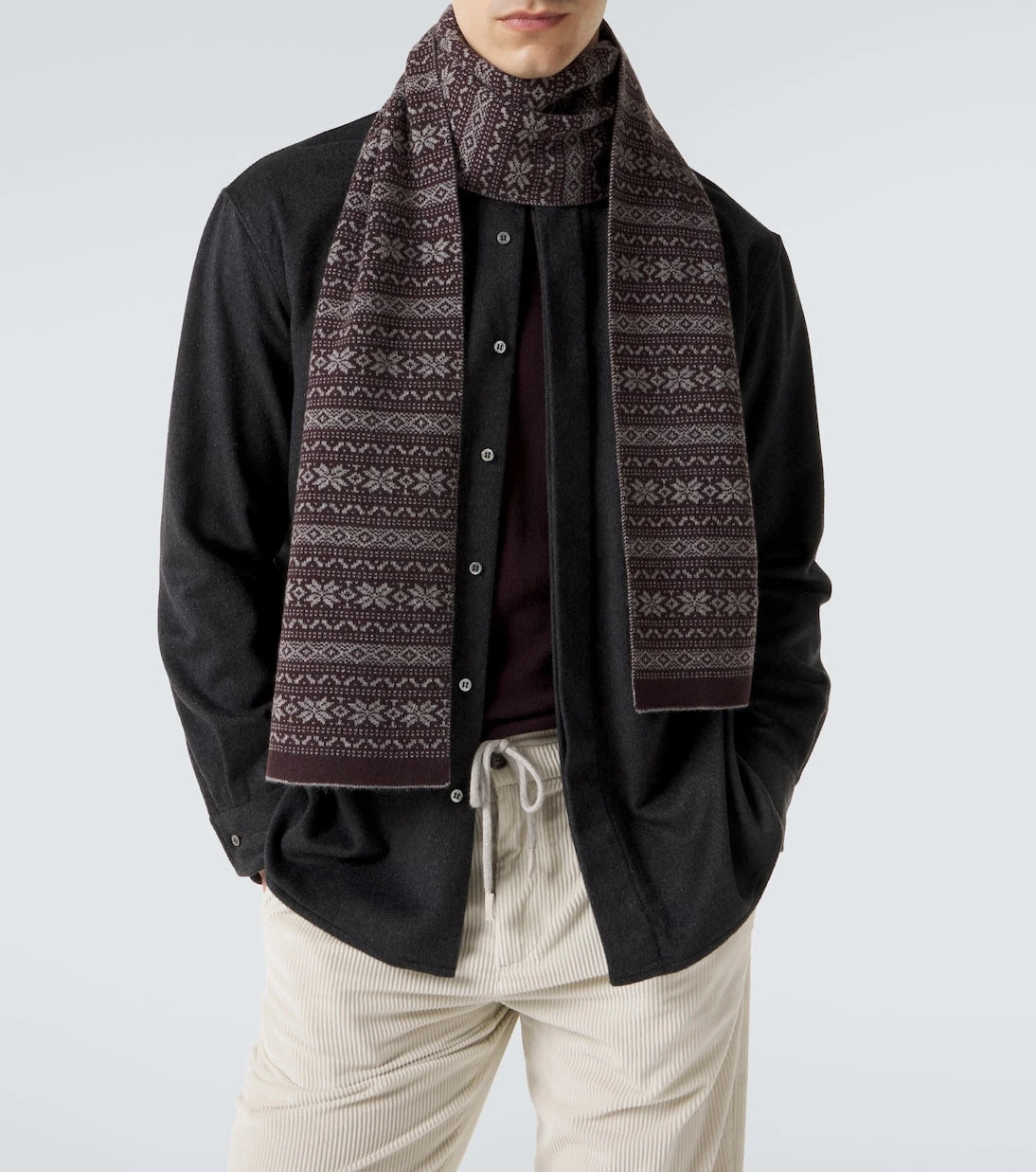 Eleventy - Fair Isle intarsia cashmere scarf