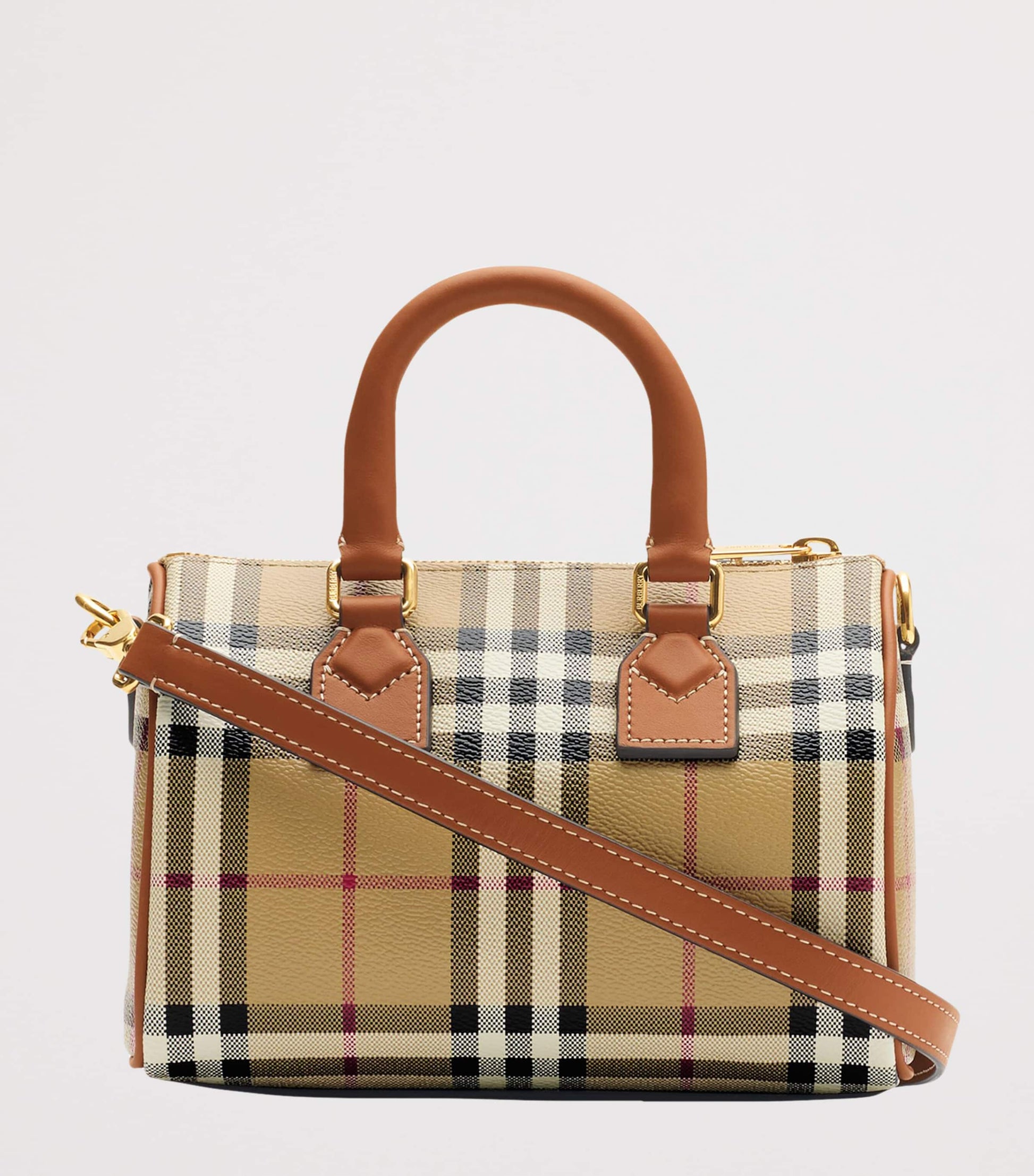 Mini Check Bowling Bag VNTG CHK/BRIAR BROWN