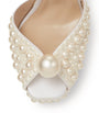 Jimmy Choo White Sacaria 120 Pearl-Embellished Satin Platform Sandals