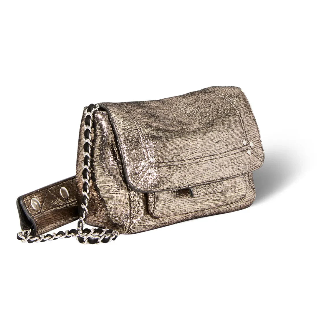 Jérôme Dreyfuss - Lulu S Lamé bag | Champagne