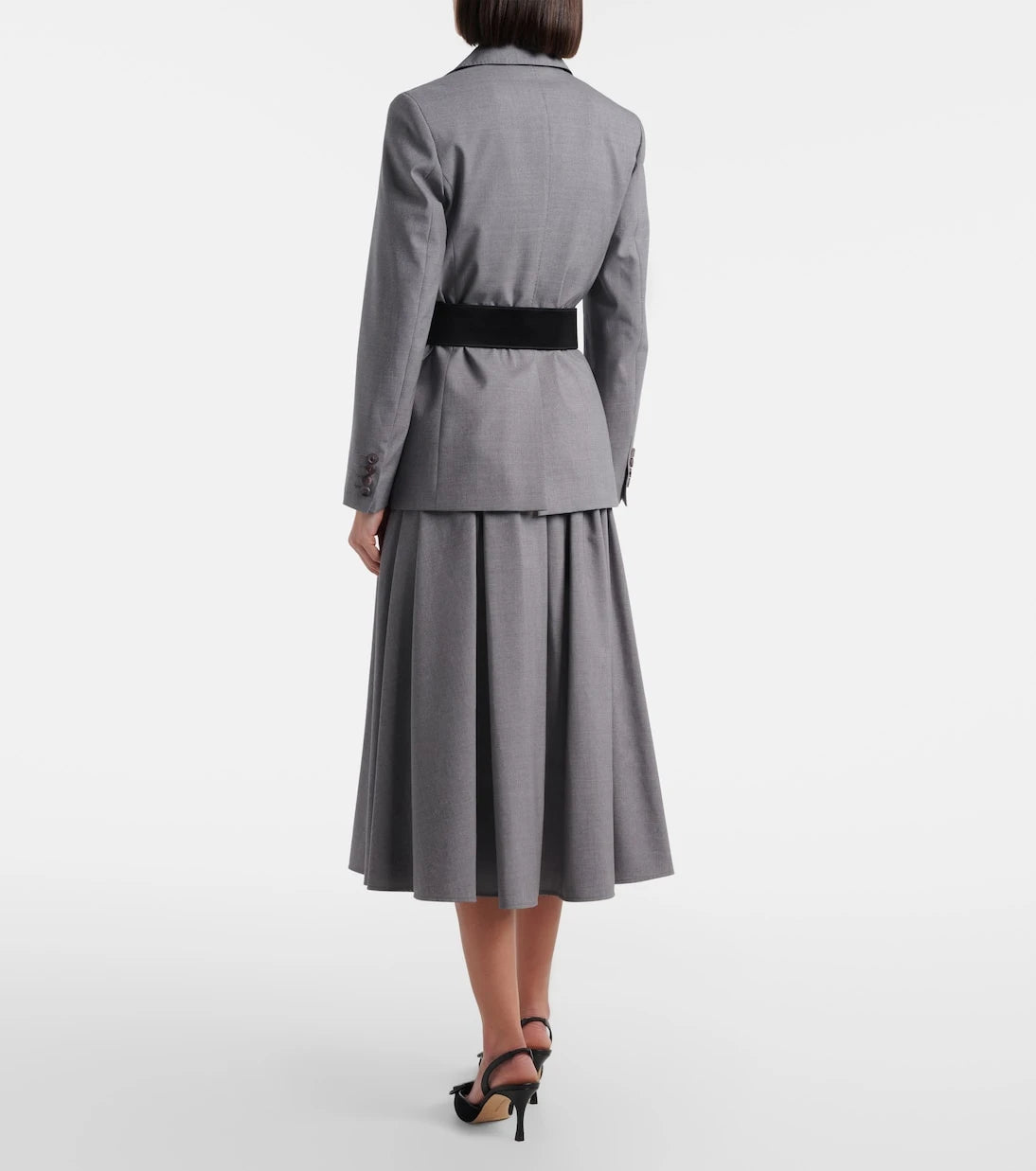Max Mara - تنورة Livrea ميدي من صوف الفيرجن