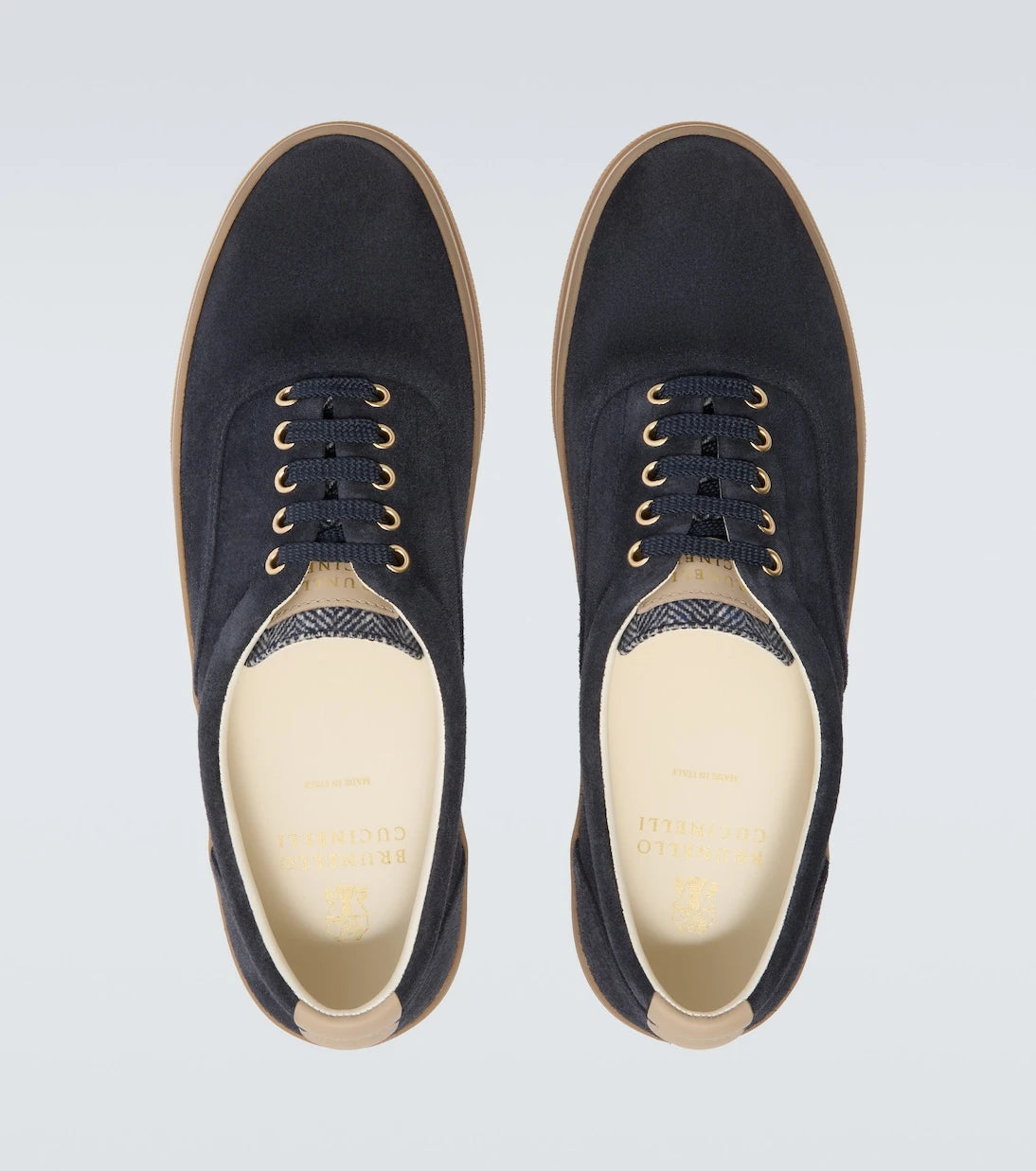 Brunello Cucinelli - Leather-trimmed suede sneakers