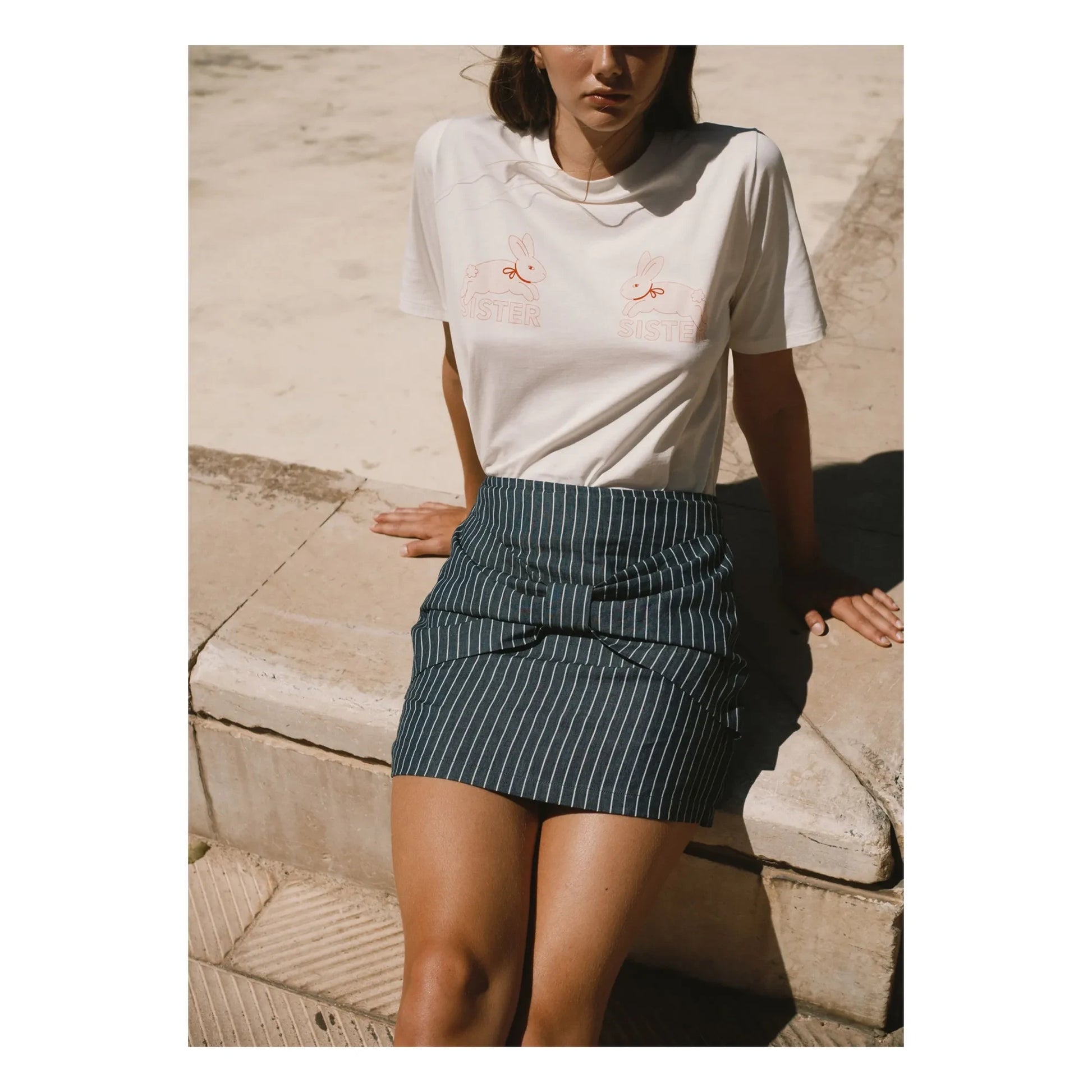 The Tiny Big Sister - Organic cotton rabbit T-shirt | Off white
