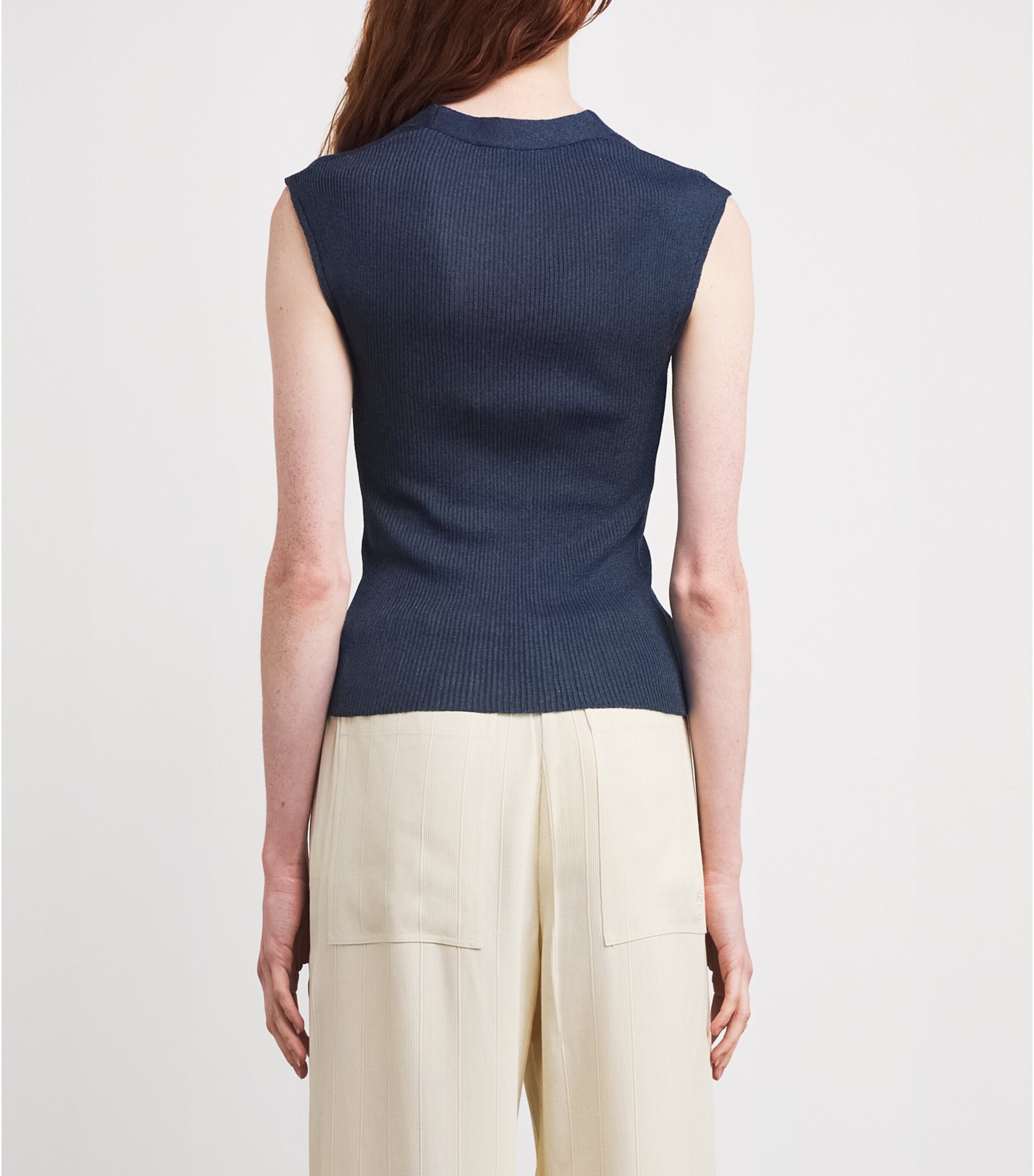 MAX&Co. Blue Knitted Cut-Out Top