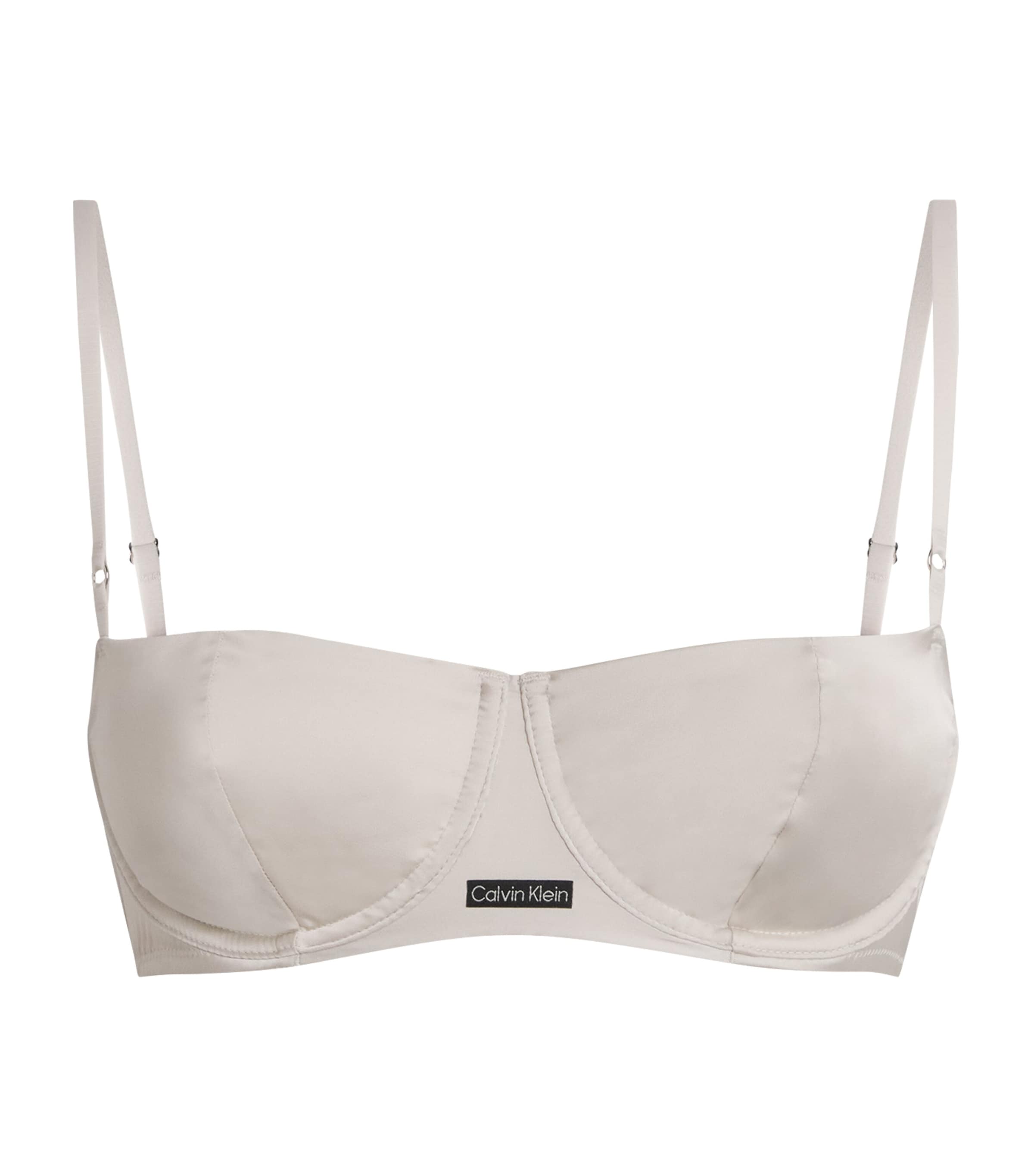 Calvin Klein White Satin Signature Bra
