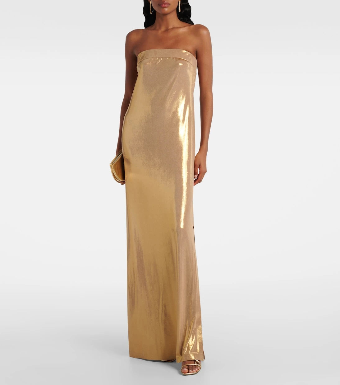 Norma Kamali - Strapless lamé gown