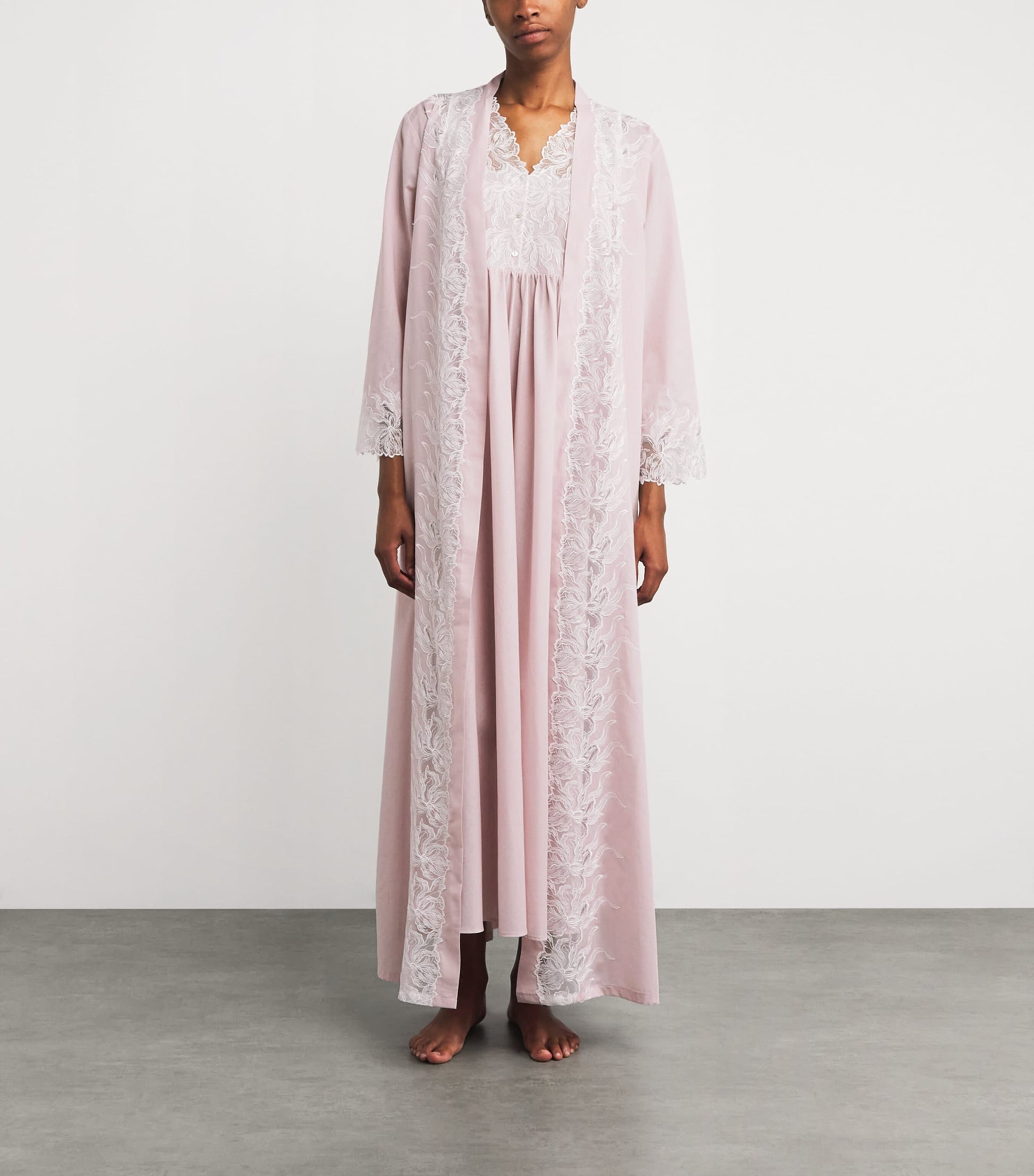 Bocan Cotton Lace-Trim Lilane Robe (XS/S)