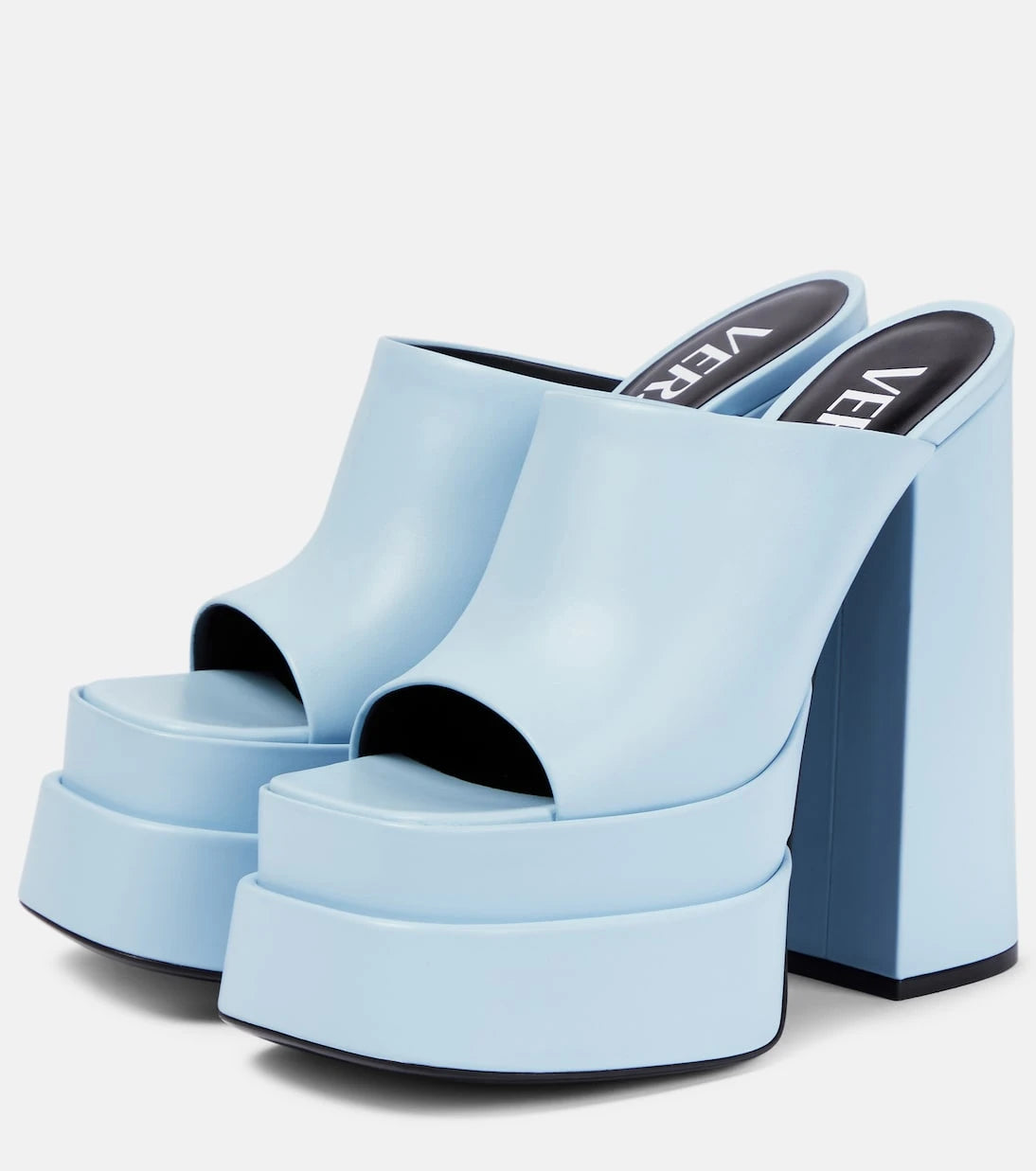 Versace - Leather platform mules