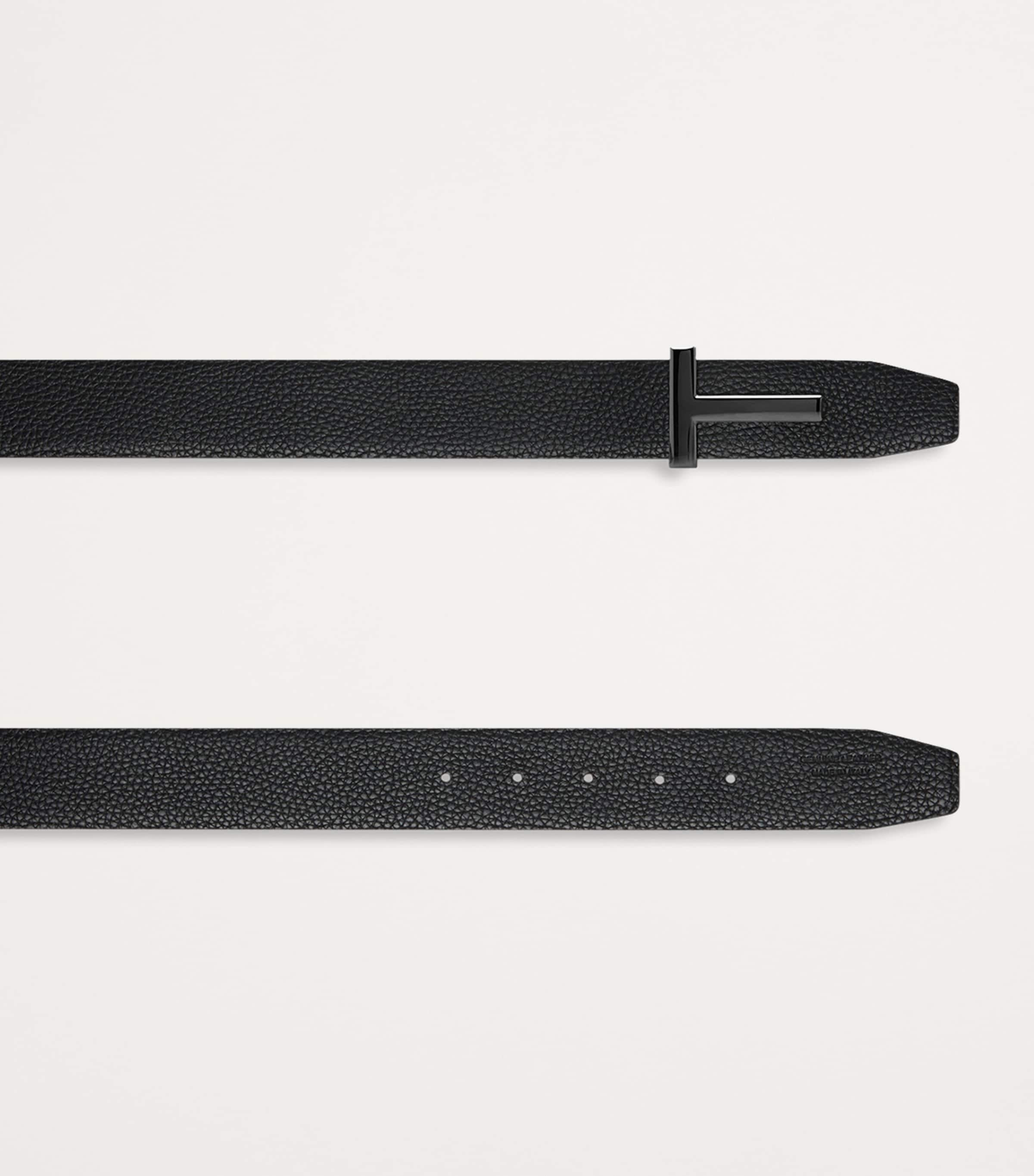 Leather Reversible T Icon Belt