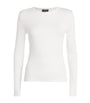 ME+EM White Cotton-Blend Long-Sleeve T-Shirt