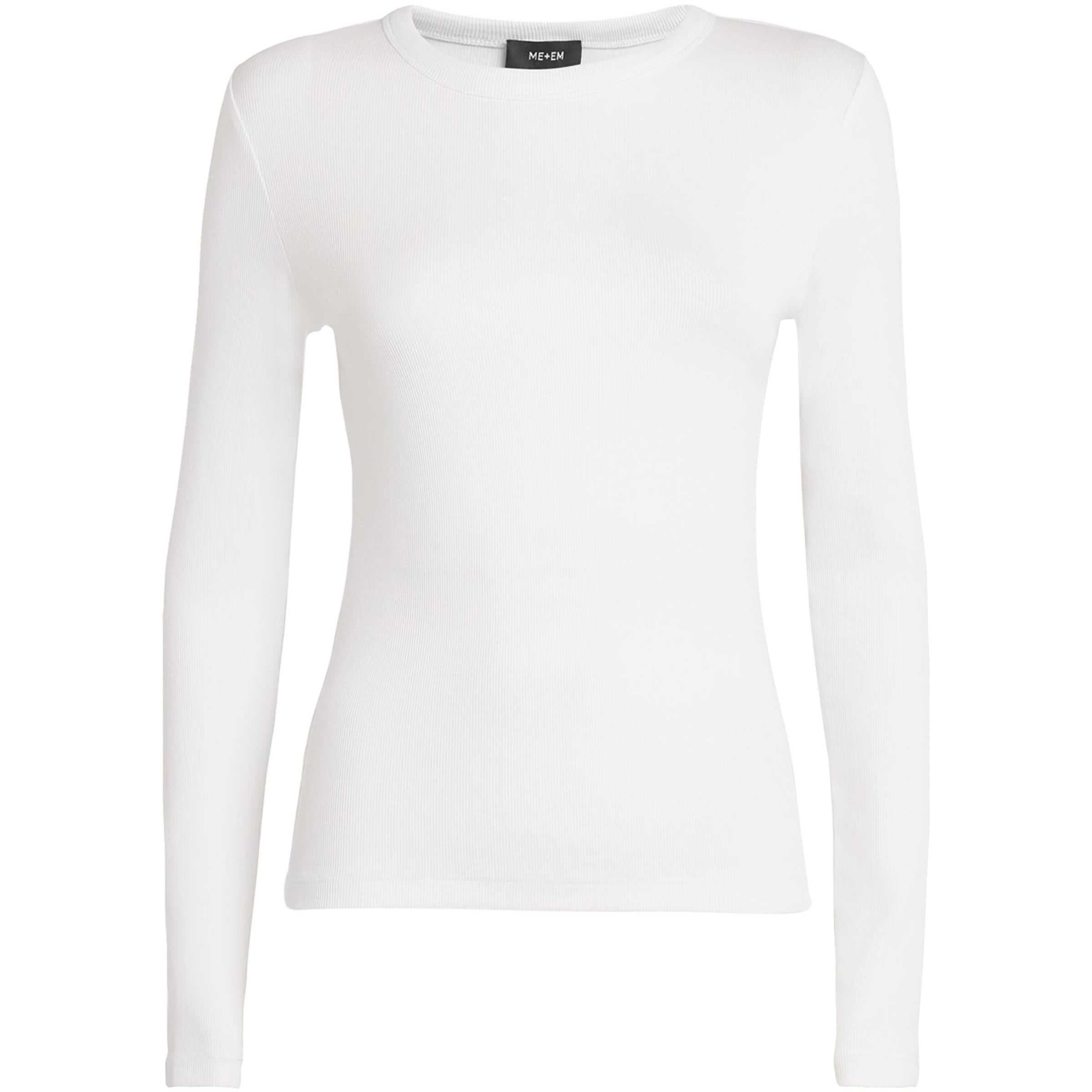 ME+EM White Cotton-Blend Long-Sleeve T-Shirt