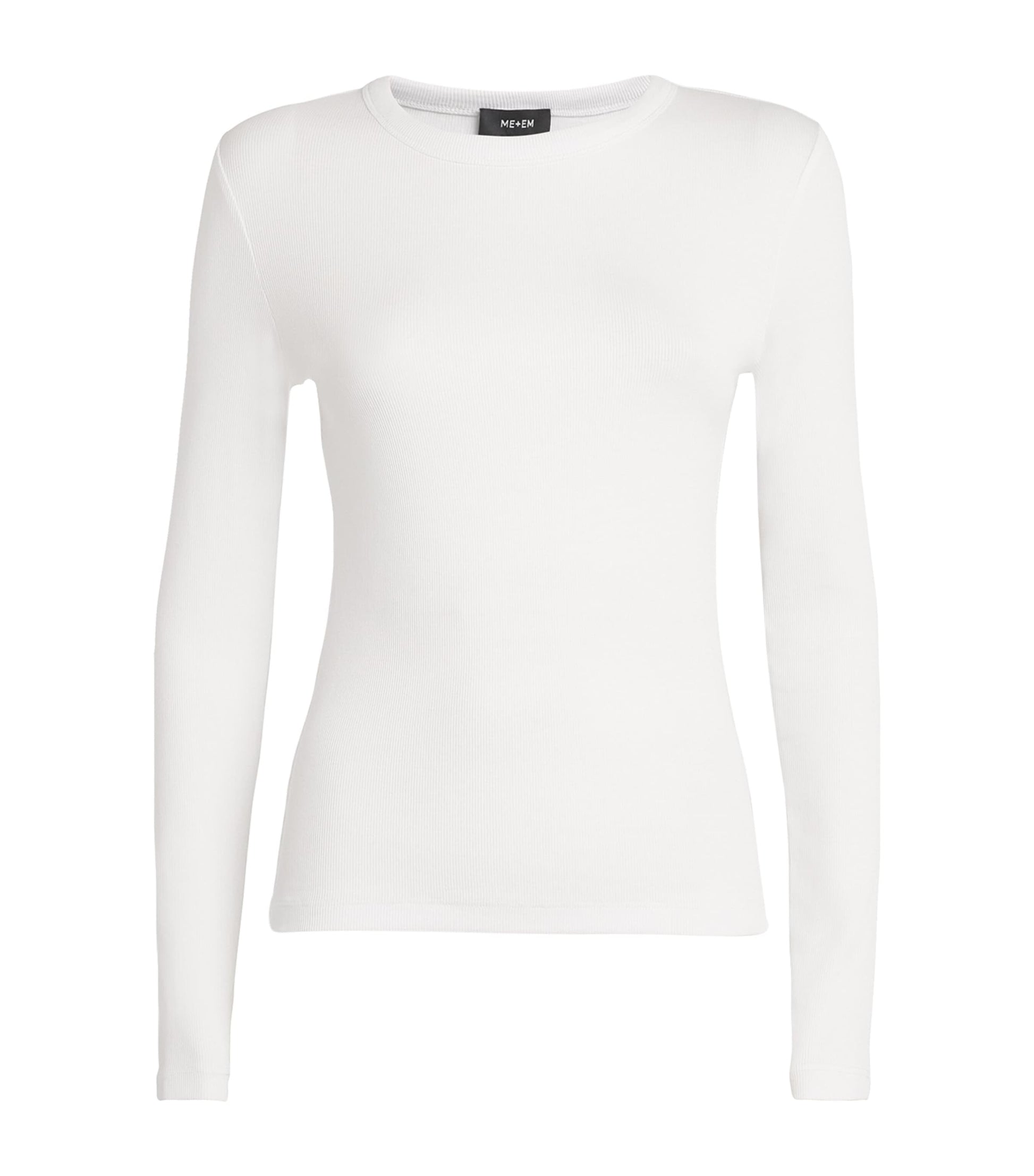 ME+EM White Cotton-Blend Long-Sleeve T-Shirt