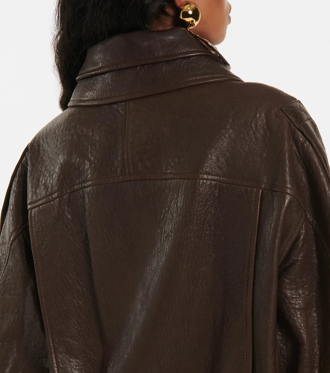 Saint Laurent - Oversized leather bomber jacket