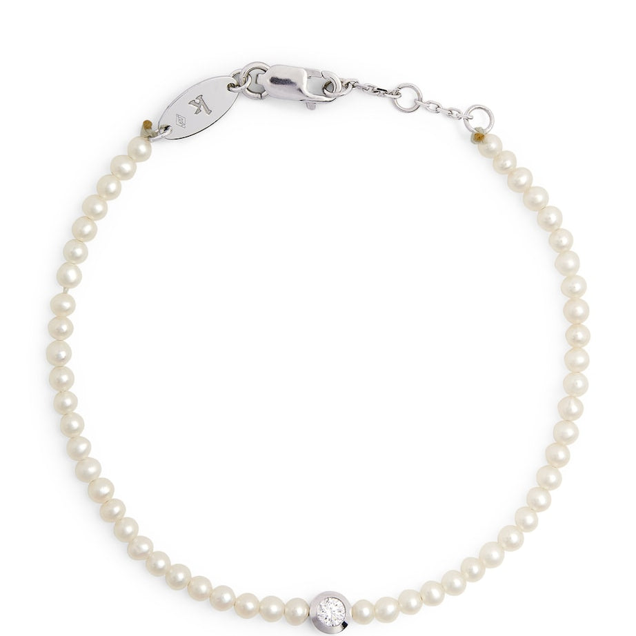 White Gold, Diamond and Pearl Bébé Pure Bracelet