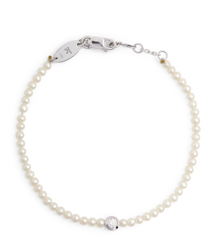 White Gold, Diamond and Pearl Bébé Pure Bracelet