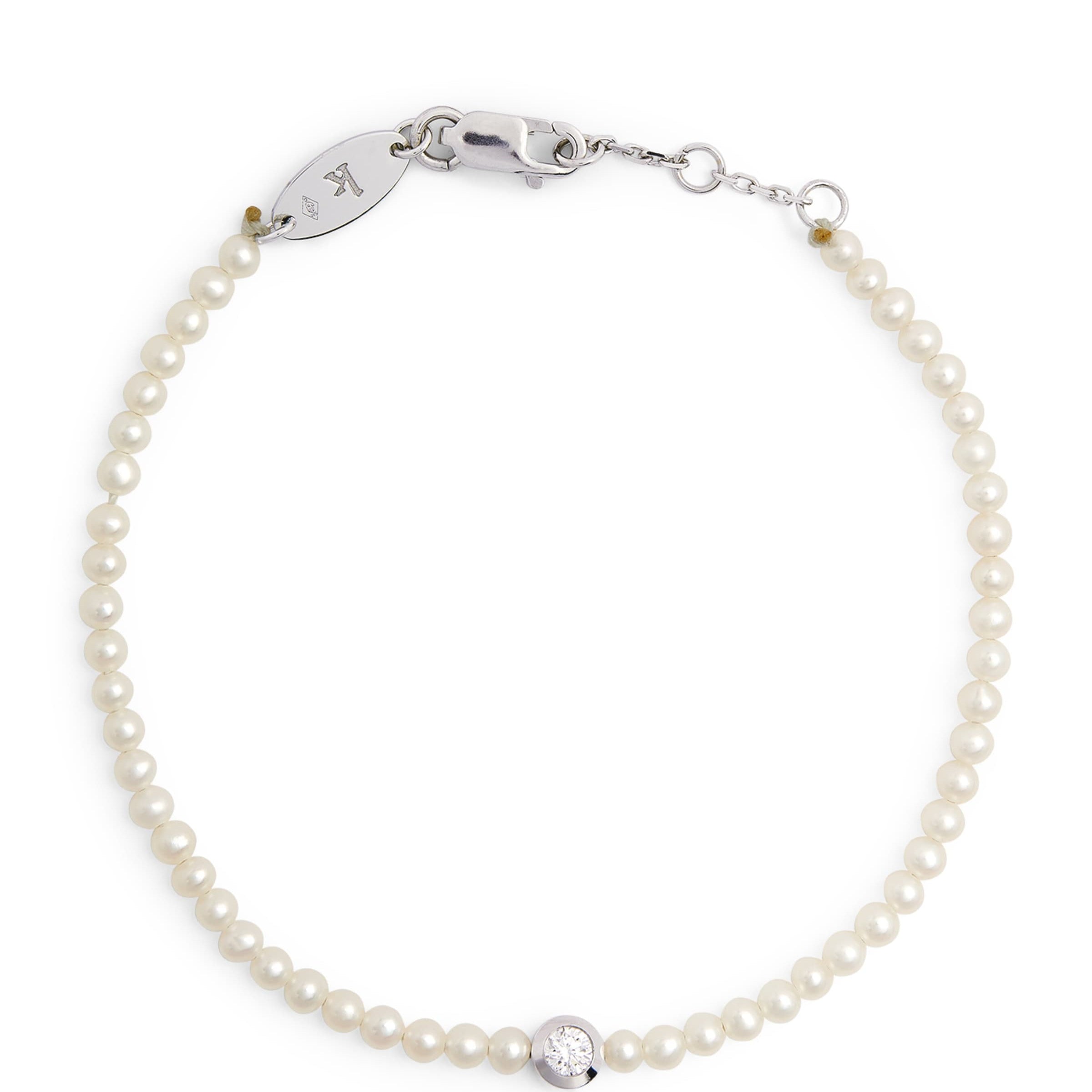 White Gold, Diamond and Pearl Bébé Pure Bracelet