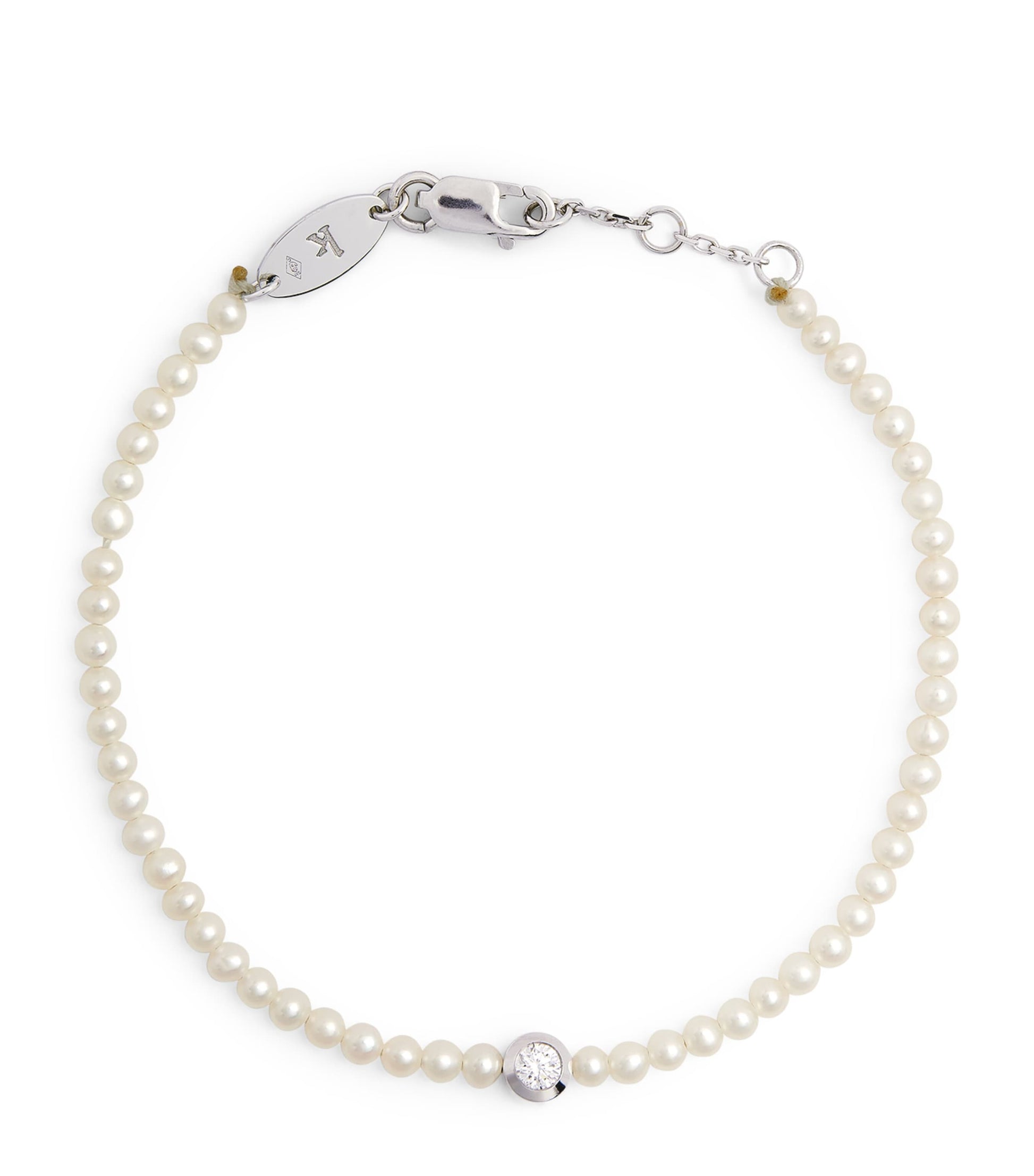 White Gold, Diamond and Pearl Bébé Pure Bracelet