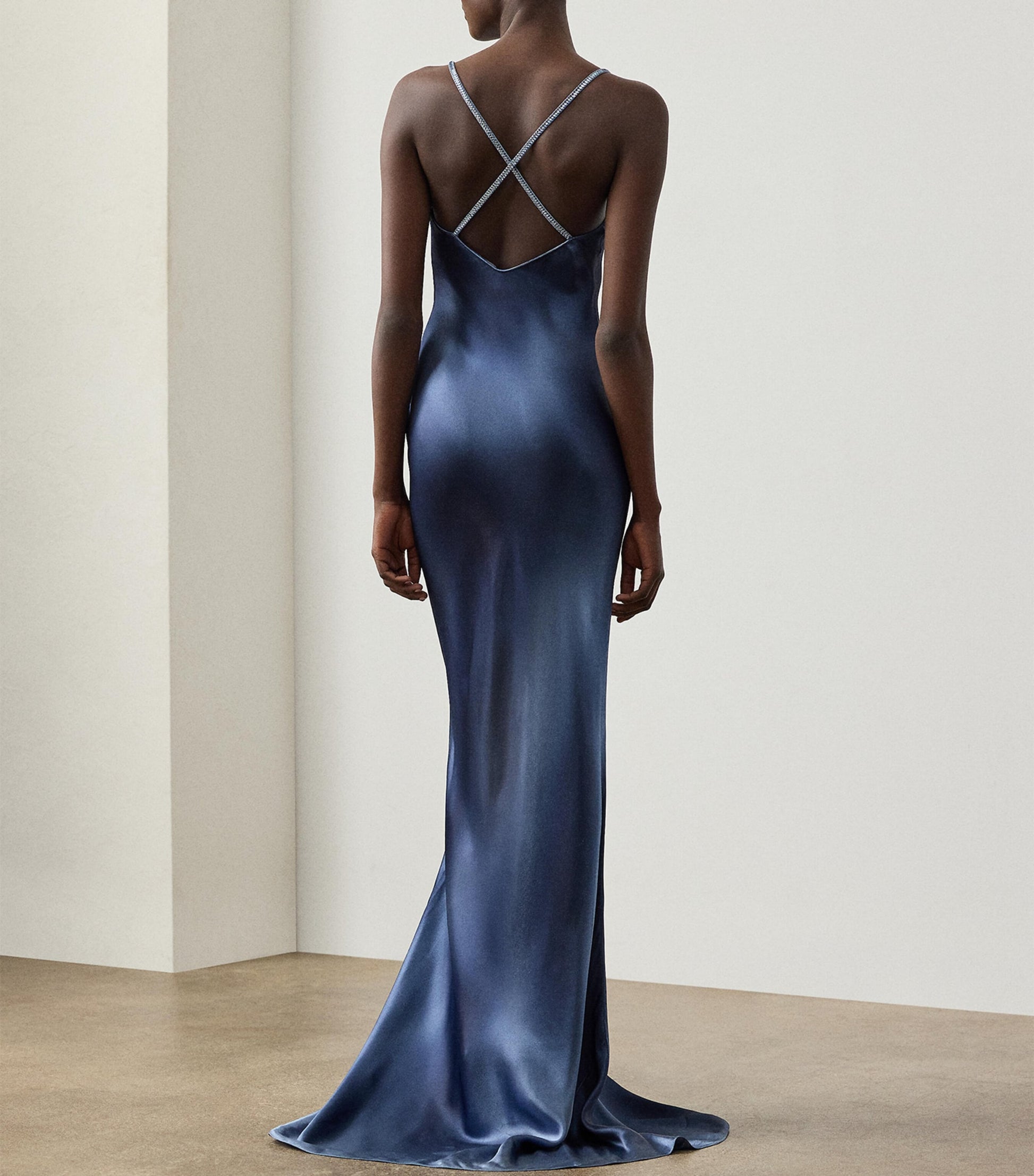 Ralph Lauren Collection Blue Satin Maxi Dress