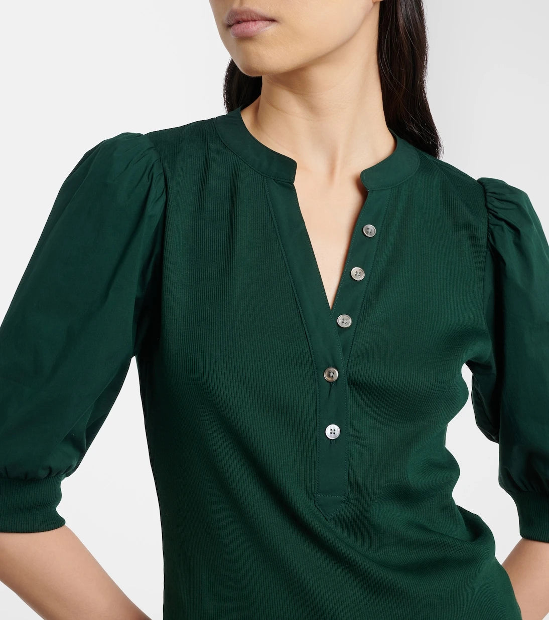 Veronica Beard - Coralee knitted cotton-blend top