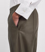 Green Lambskin Loose Trousers
