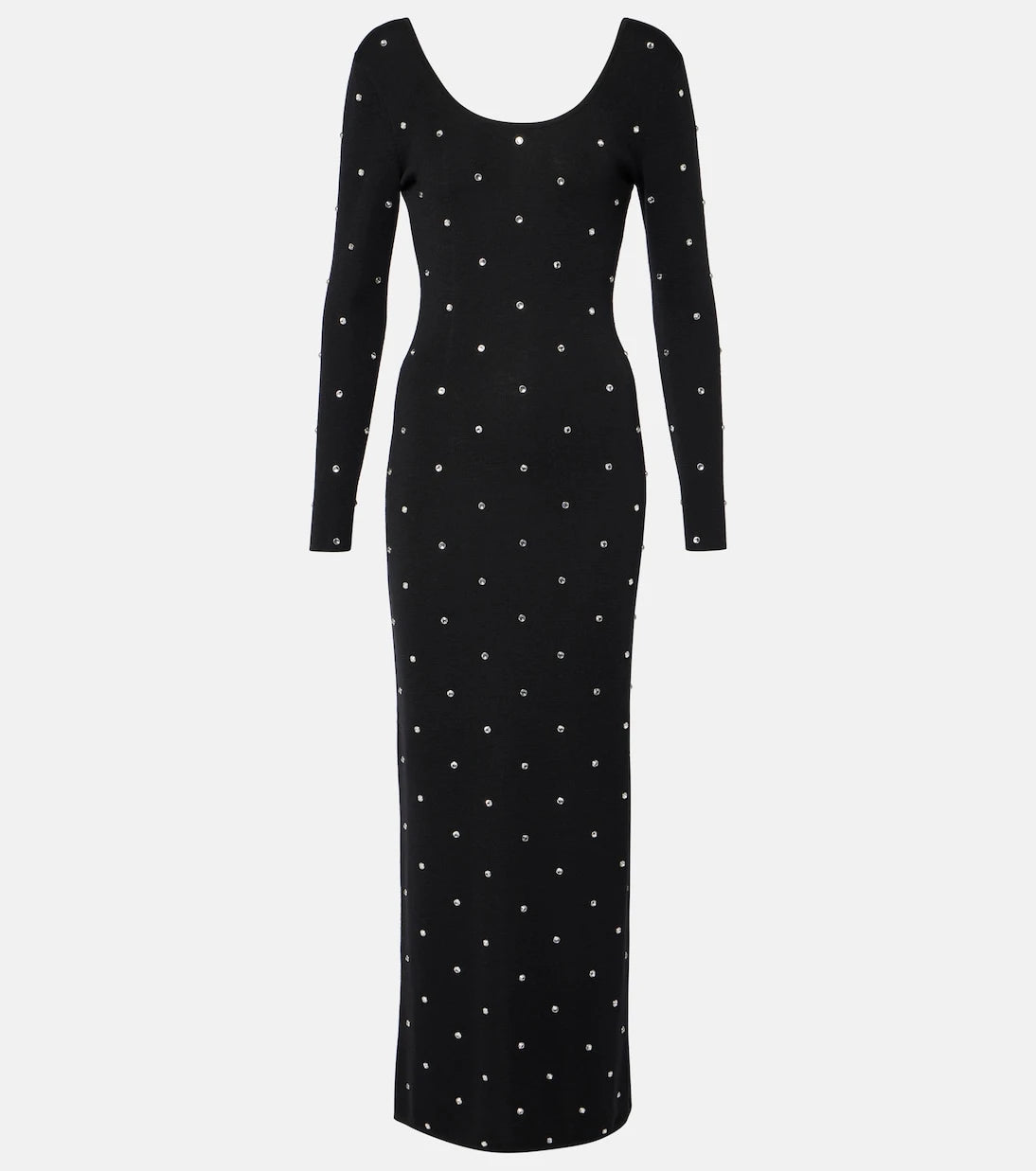 Versace - Crystal-embellished virgin wool midi dress