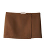 Miu Miu Brown Wool-Cashmere Wrap Mini Skirt