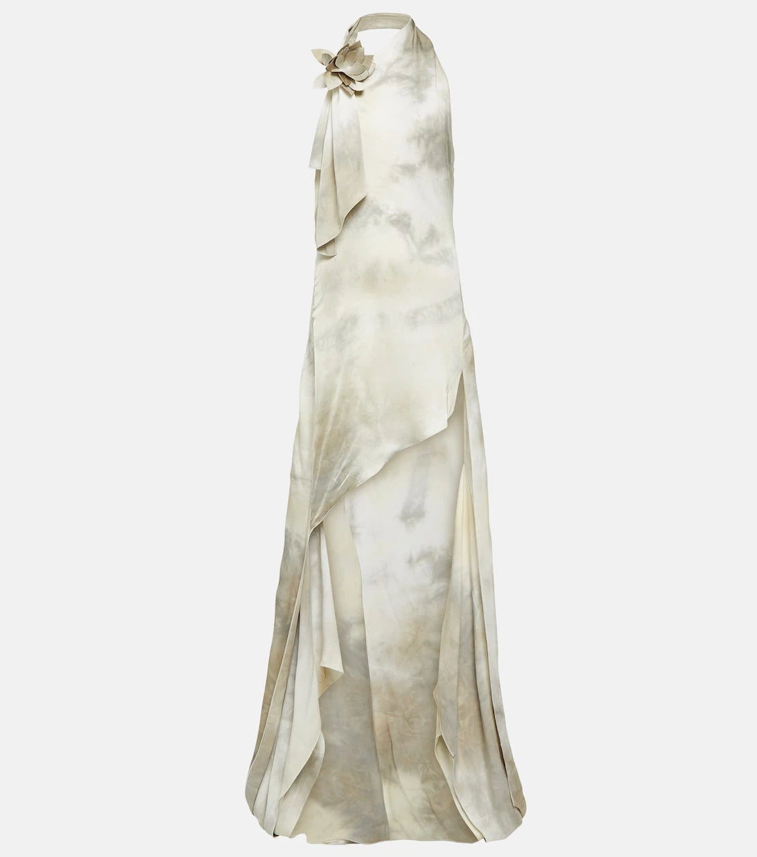 Coperni - Floral-appliqué asymmetric gown