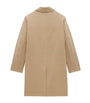 Saint Laurent Beige Cotton Gabardine Faux-Fur Lined Overcoat