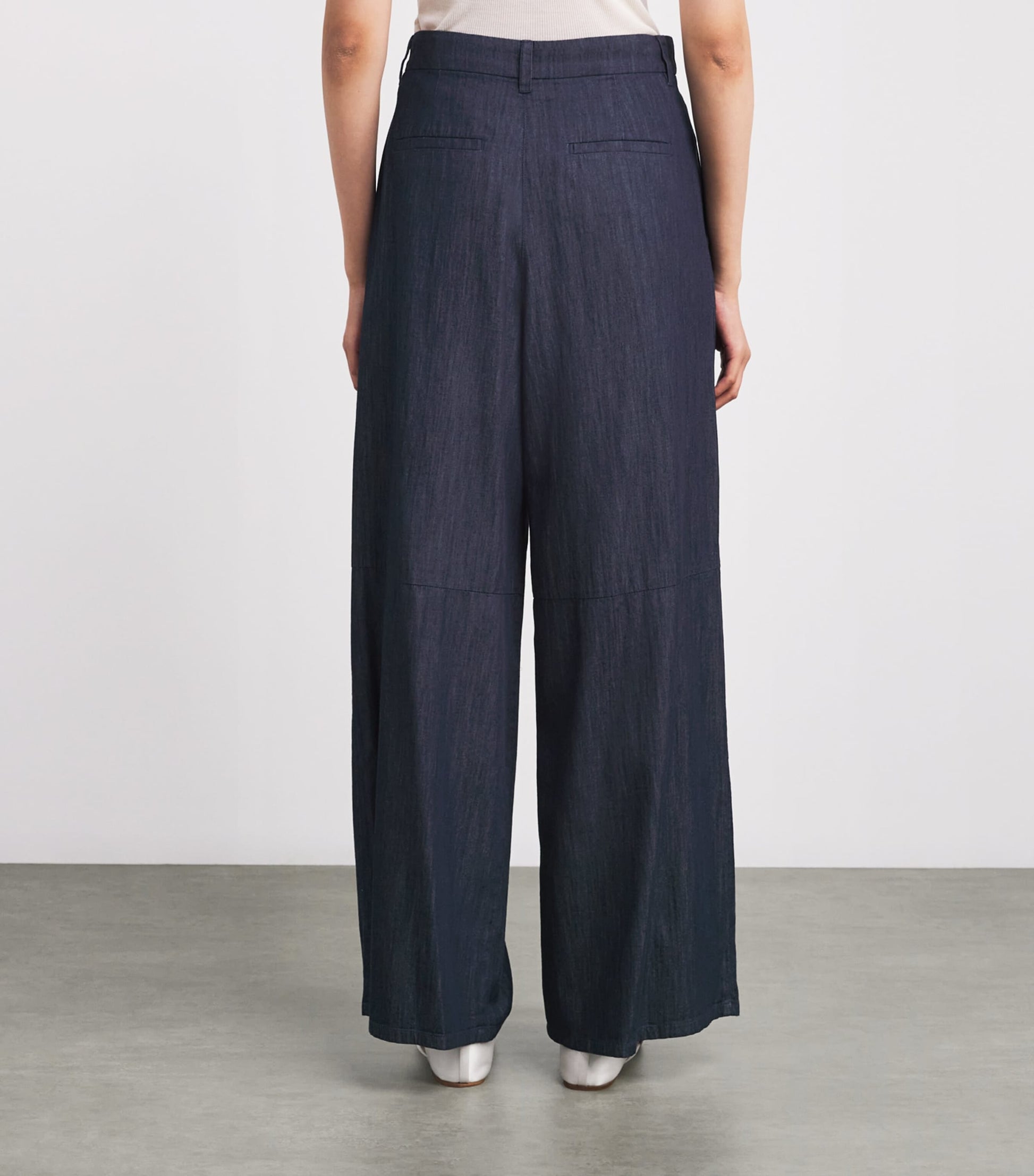 Max Mara Blue Denim Embellished Trousers