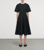McQueen Black Cotton Poplin Midi Dress