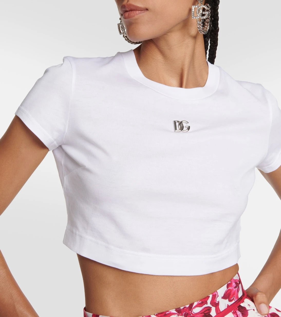 Dolce&Gabbana - Logo cotton jersey crop top