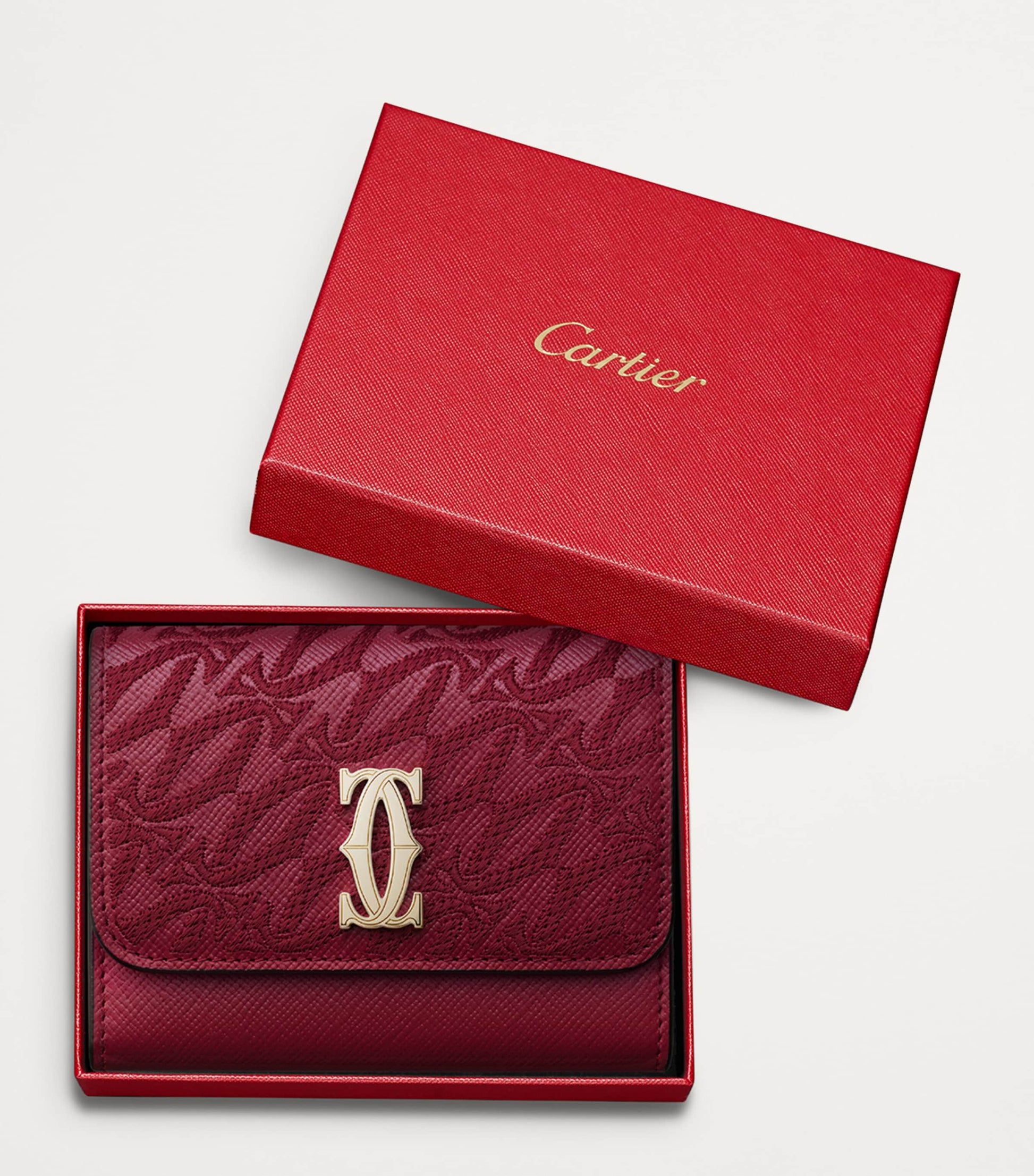 Cartier Red Mini Leather C de Cartier Wallet