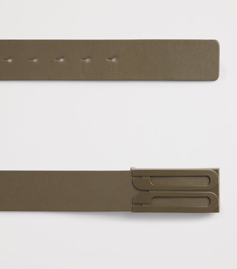 Victoria Beckham Green Jumbo Leather Frame Belt