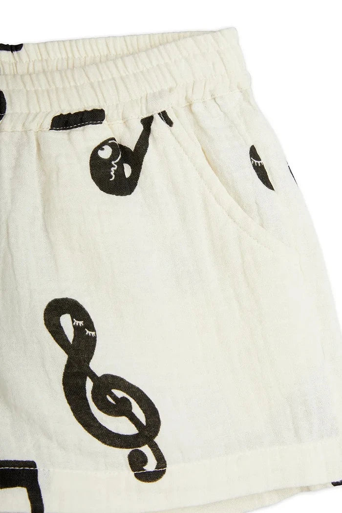 Mini Rodini Noteli Çocuk Pamuklu Kısa Pantolon