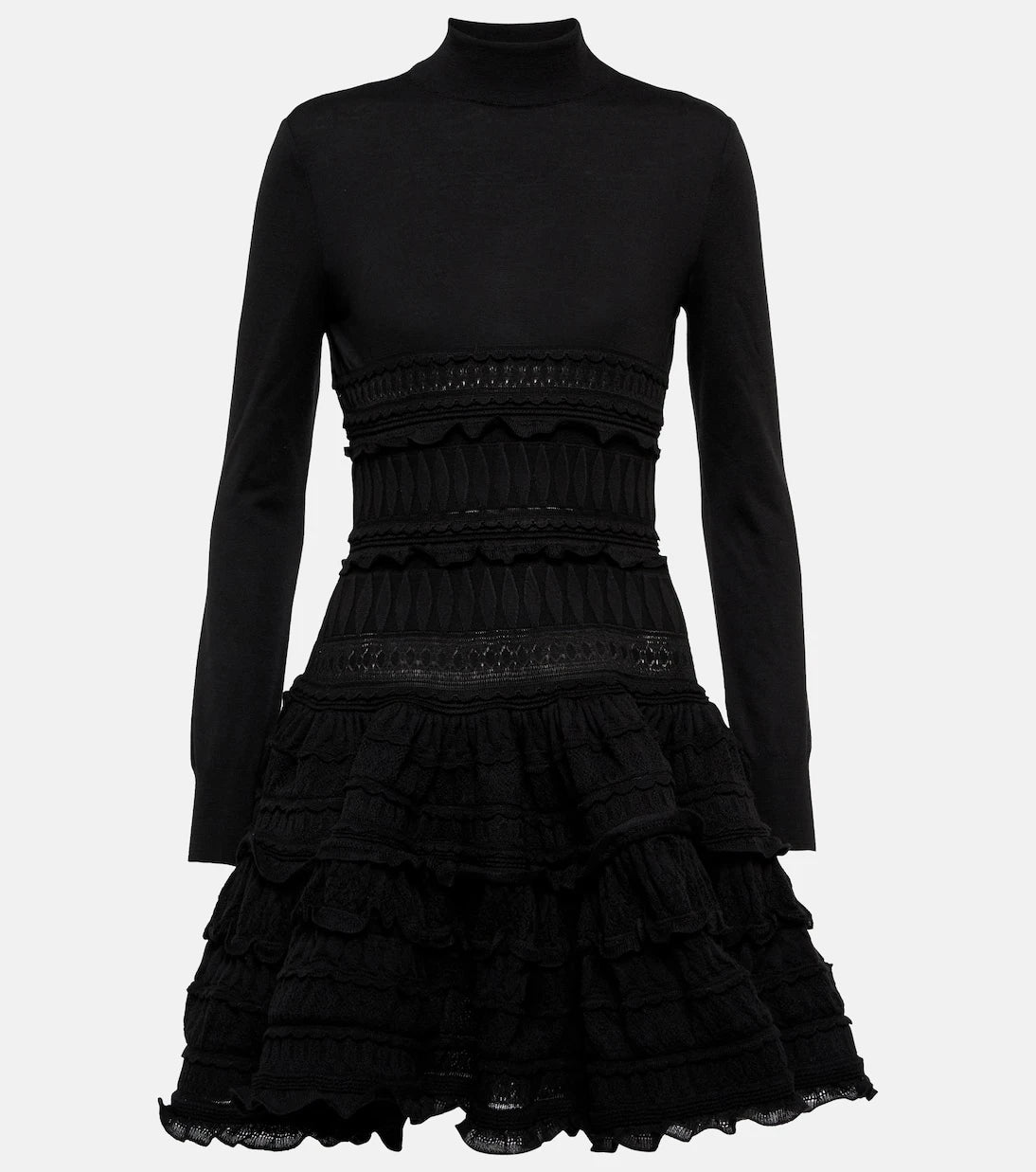 Alaïa - فستان قصير من صوف الكرينولين