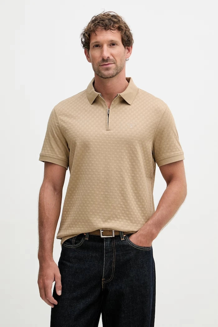 Barbour тениска с яка мъжка памучна Hockham