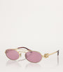 Gold Metal Oval Sunglasses