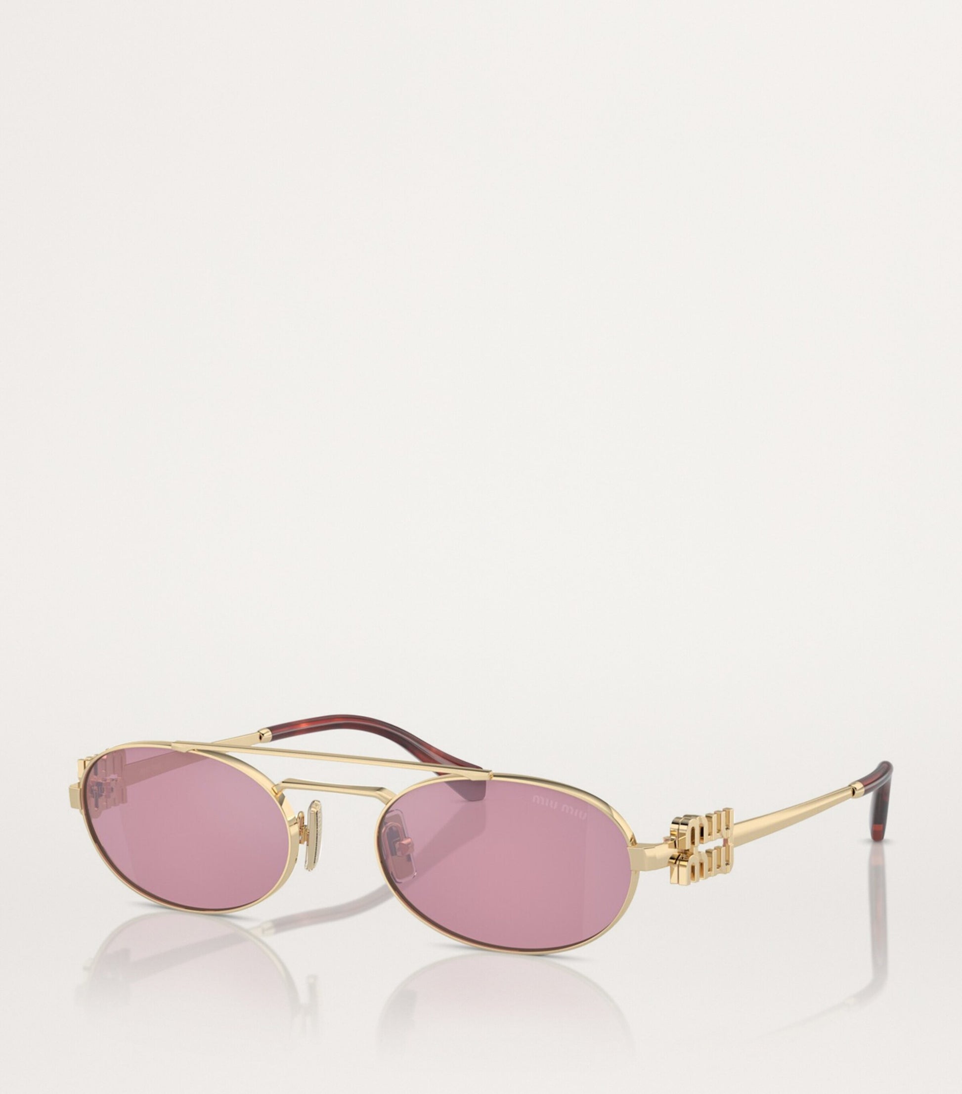 Gold Metal Oval Sunglasses