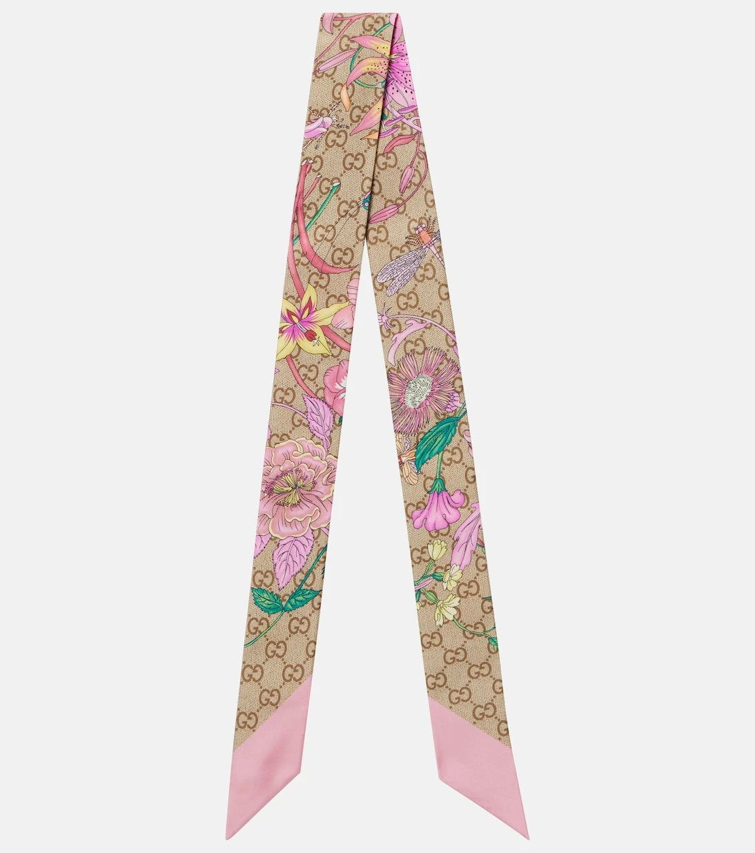 Gucci - GG floral silk twill scarf