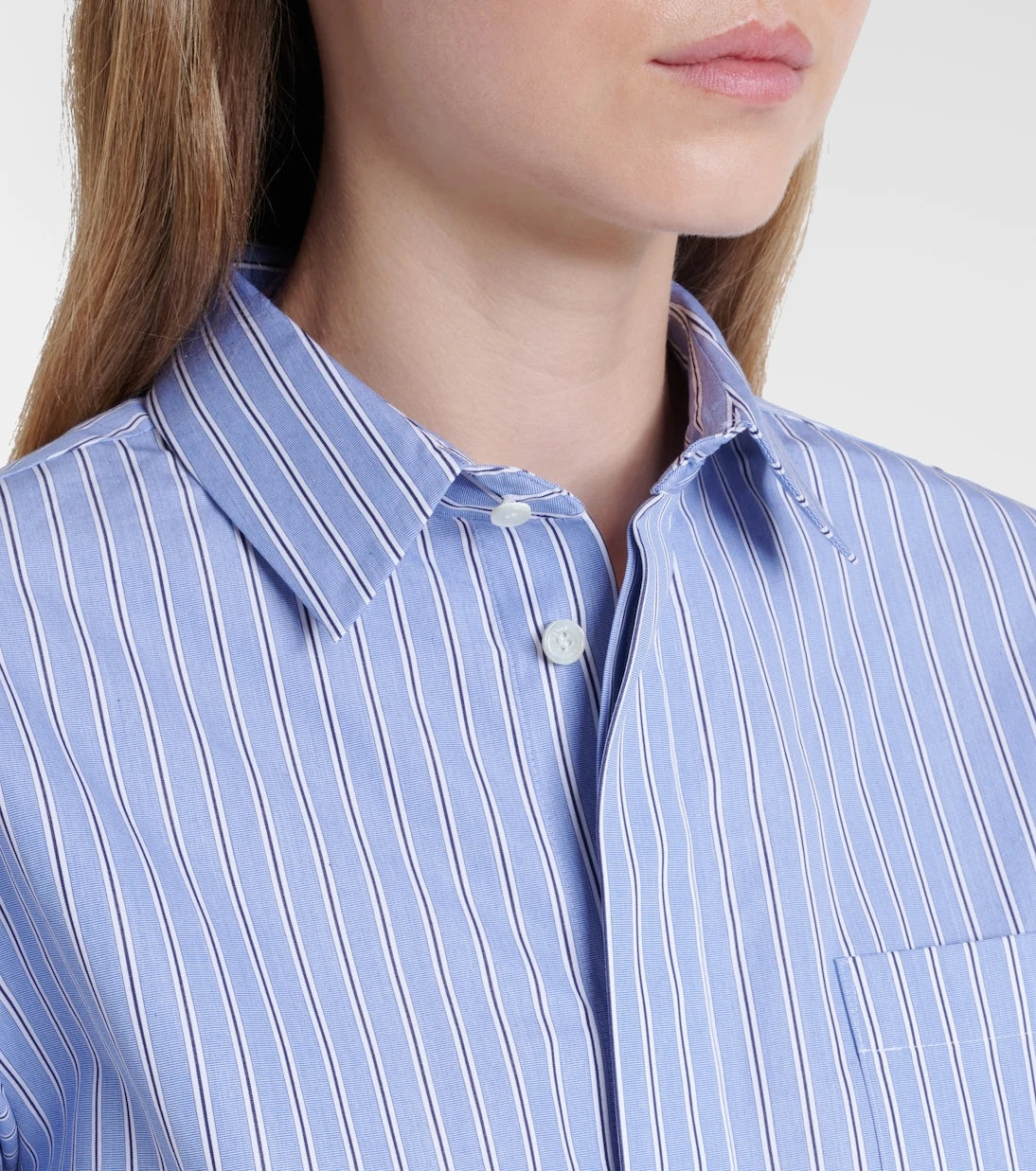 Sacai - Striped cotton-blend poplin shirt