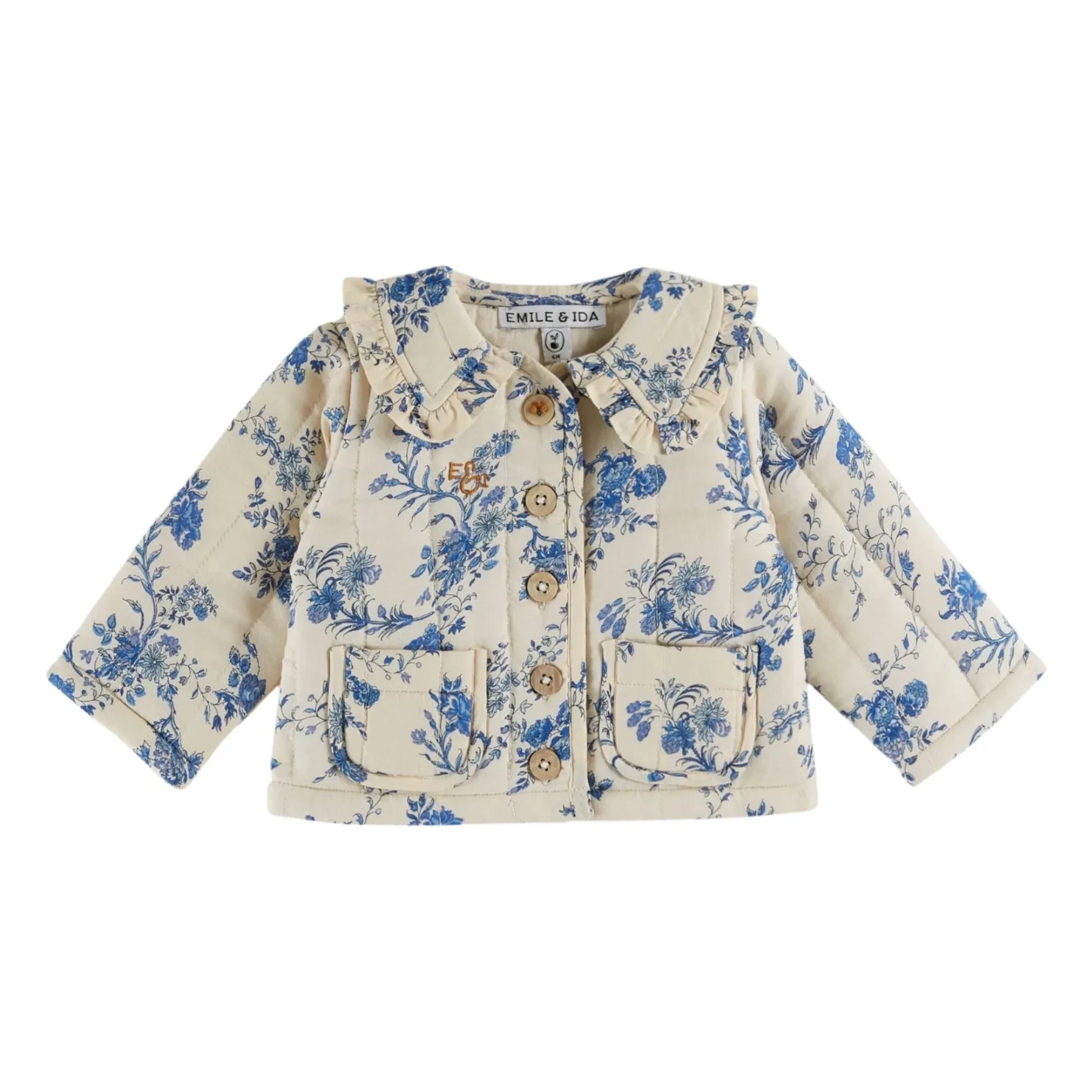 Emile et Ida - Floral Quilted Jacket | Ecru
